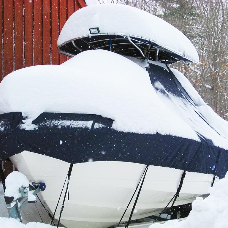 Snow Covered Boat Cover